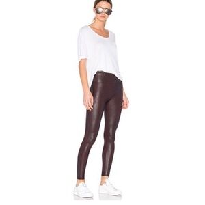 Spanx  faux leather red wine/burgundy  leggings